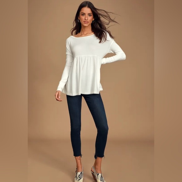 Free People Forever Your Girl Babydoll Tee Medium - Picture 2 of 9